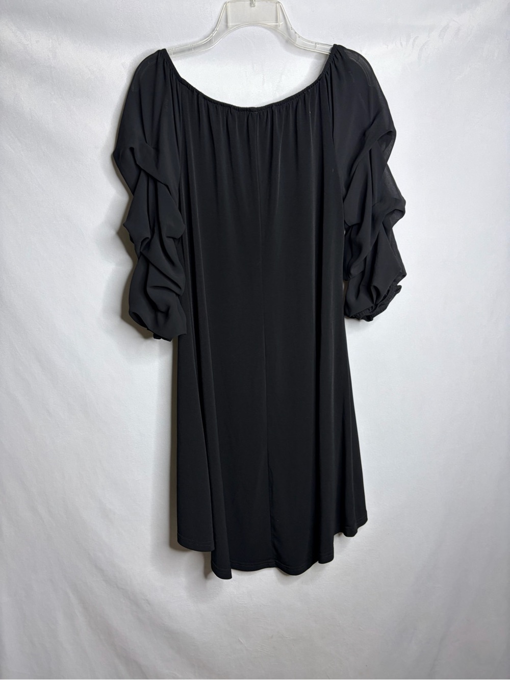 Joseph Ribkoff Black High-Low Off-Shoulder Ruffle Dress - Picture 5 of 9
